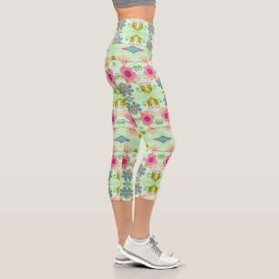 Der bezaubernde eklektische Garten: Diverse Blumen Capri Leggings