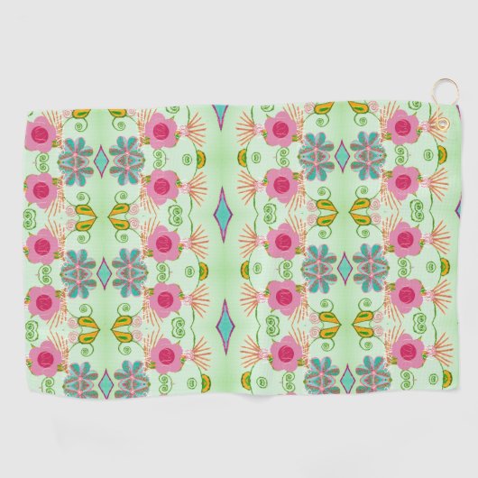 Der bezaubernde eklektische Garten: Diverse Blumen Golfhandtuch (Horizontal)