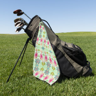 Der bezaubernde eklektische Garten: Diverse Blumen Golfhandtuch