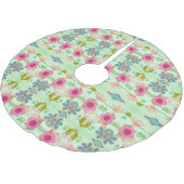 Der bezaubernde eklektische Garten: Diverse Blumen Polyester Weihnachtsbaumdecke (Schrägansicht)