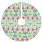 Der bezaubernde eklektische Garten: Diverse Blumen Polyester Weihnachtsbaumdecke (Vorderseite)