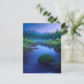 Der bezaubernde Fluss des Flusses im grünen Tal Postkarte (Stehend Vorderseite)