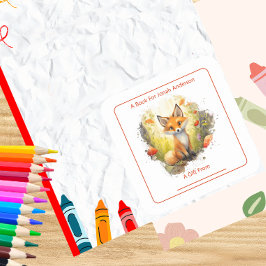 Der bezaubernde Fox im Buchzeichen des Waldes Quadratischer Aufkleber