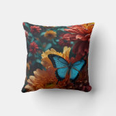 Der bezaubernde Garten Blauer Schmetterling Lebend Kissen (Rückseite)