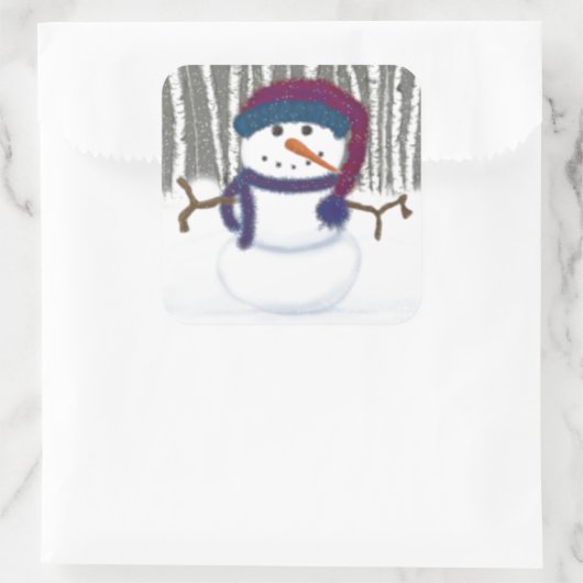 Der bezaubernde Puffsänger Quadratischer Aufkleber (Tasche)