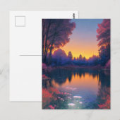 Der bezaubernde Sonnenuntergang über dem reizenden Postkarte (Vorne/Hinten)