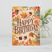 Der bezaubernde wärme Woodland Herbst glücklicher  Karte (Stehend Vorderseite)