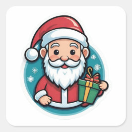 Der bezaubernde Weihnachtsmann Quadratischer Aufkleber