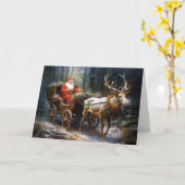 Der bezaubernde Yuletide Journey des Weihnachtsman Karte (Gelbe Blume)