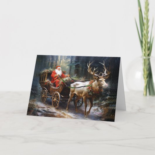 Der bezaubernde Yuletide Journey des Weihnachtsman Karte (Vorderseite)