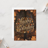 Der bezauberte Ahornblätterglück Herbst glücklich  Karte (Vorderseite/Rückseite Beispiel)