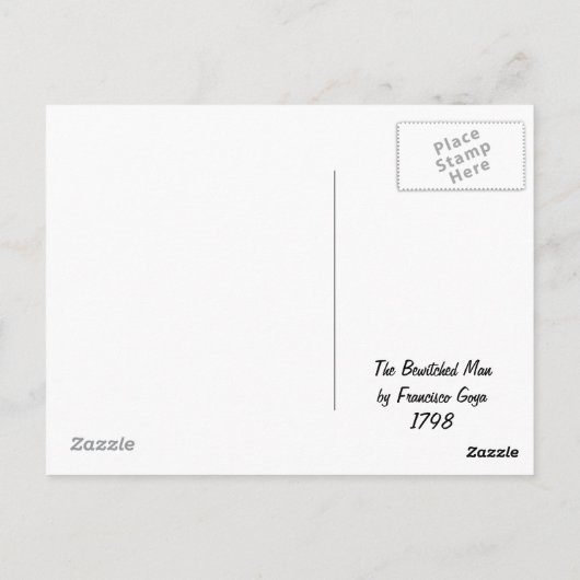 Der bezauberte Mann von Francisco Goya 1798 Postkarte (Rückseite)