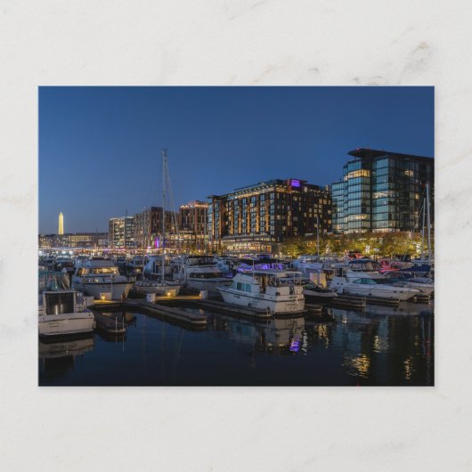 Der Bezirk Wharf in Dusk, Washington, DC Postkarte (Vorderseite)