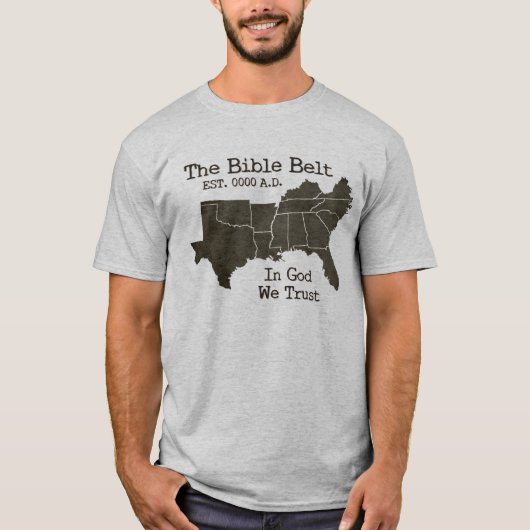 Der Bibel-Gurt im Gott vertrauen wir christlichem T-Shirt (Vorderseite)