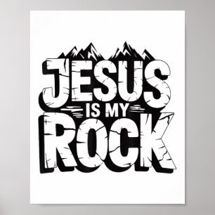 Der biblische Jesus ist mein Christlicher Felsen Poster