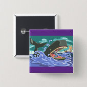 Der biblische Jonah und die Szene des Waldes Button (Vorne & Hinten)
