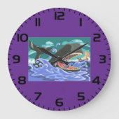 Der biblische Jonah und die Szene des Waldes Große Wanduhr (Vorderseite)