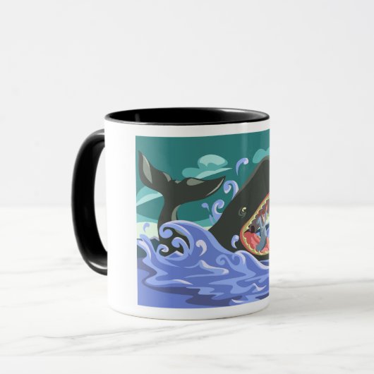 Der biblische Jonah und die Szene des Waldes Tasse (Vorderseite Links)