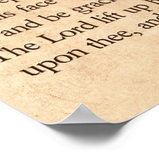 Der biblische Priestersegen auf Hebräisch und Engl Poster (Ecke)