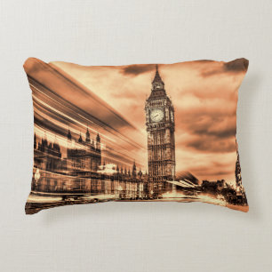 Der Big Ben im Retro-Stil in London Dekokissen