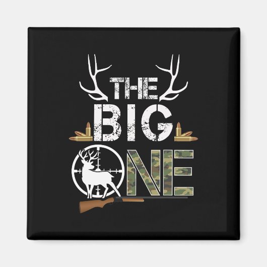 Der Big One Birthday Boy Deer Hunter Camouflage 1s Magnet (Vorne)