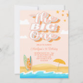 Der Big One Ocean Beach zum 1. Geburtstag Einladung (Vorderseite)