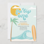 Der Big One Surf Beach zum 1. Geburtstag Einladung (Vorderseite)