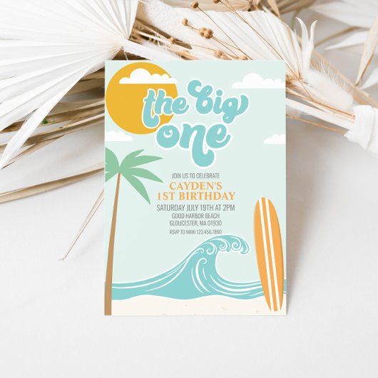 Der Big One Surf Beach zum 1. Geburtstag Einladung