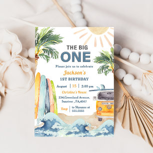 Der Big One Surf Beach zum 1. Geburtstag Einladung