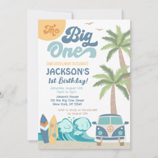 Der Big One Surf Beach zum 1. Geburtstag Einladung