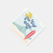 Der Big One Surf Beach zum 1. Geburtstag Serviette (Ecke)