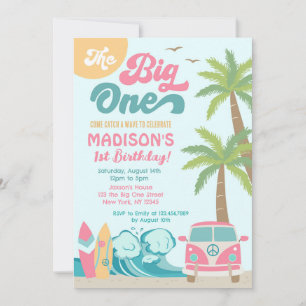 Der Big One surft Surf 1. Geburtstag Einladung
