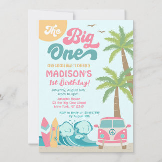 Der Big One surft Surf 1. Geburtstag Einladung