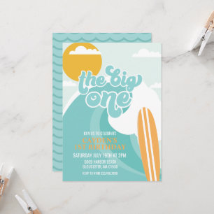 Der Big One Wave Beach zum Geburtstag Einladung