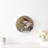 Der Biker - Hund - Runde Wanduhr (Zuhause)