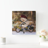 Der Biker Quadratische Wanduhr (Zuhause)
