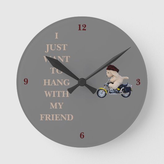 Der Biker - Runde Wanduhr (Vorderseite)