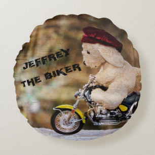 Der Biker Rundes Kissen