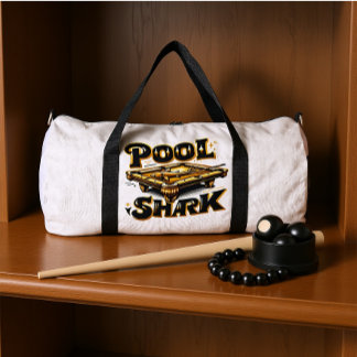 Der Billardbaron: Poolhai-Logo auf Billardtisch Duffle Bag