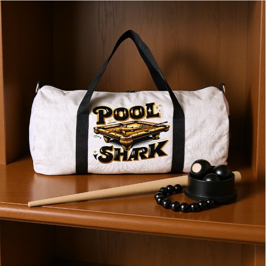 Der Billardbaron: Poolhai-Logo auf Billardtisch Duffle Bag