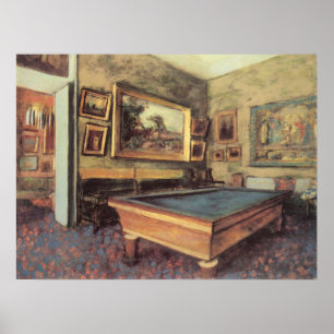 Der Billardraum in Menil Hubert von Edgar Degas Poster