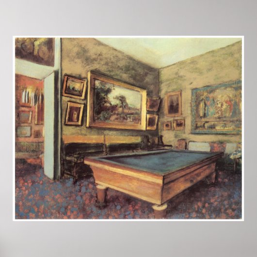 Der Billardsaal in Menil-Hubert, 1892, Degas Poster (Vorne)