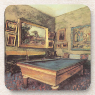 Der Billiardsaal in Menil Hubert von Edgar Degas Getränkeuntersetzer