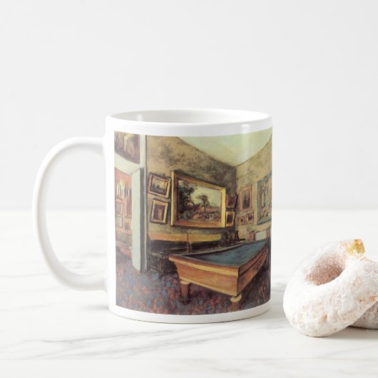 Der Billiardsaal in Menil Hubert von Edgar Degas Kaffeetasse (Mit Donut)