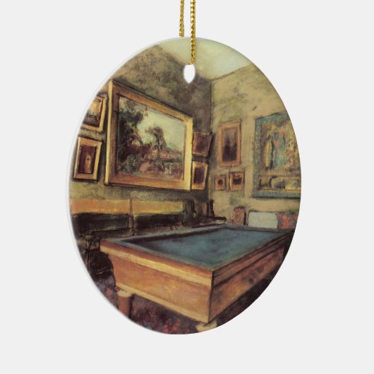 Der Billiardsaal in Menil Hubert von Edgar Degas Keramik Ornament (Rechts)