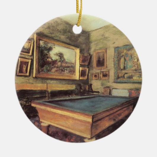 Der Billiardsaal in Menil Hubert von Edgar Degas Keramik Ornament (Vorne)
