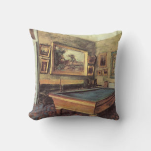 Der Billiardsaal in Menil Hubert von Edgar Degas Kissen