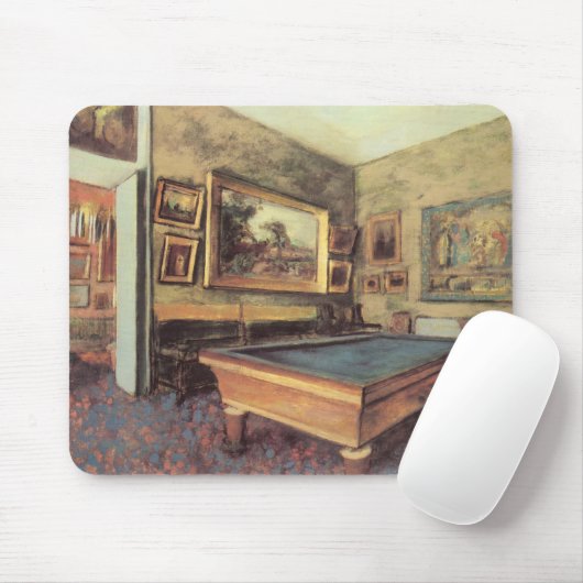 Der Billiardsaal in Menil Hubert von Edgar Degas Mousepad (Mit Mouse)