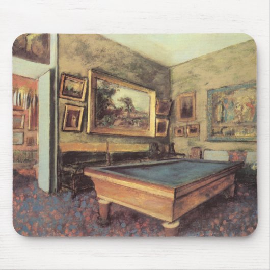 Der Billiardsaal in Menil Hubert von Edgar Degas Mousepad (Vorne)