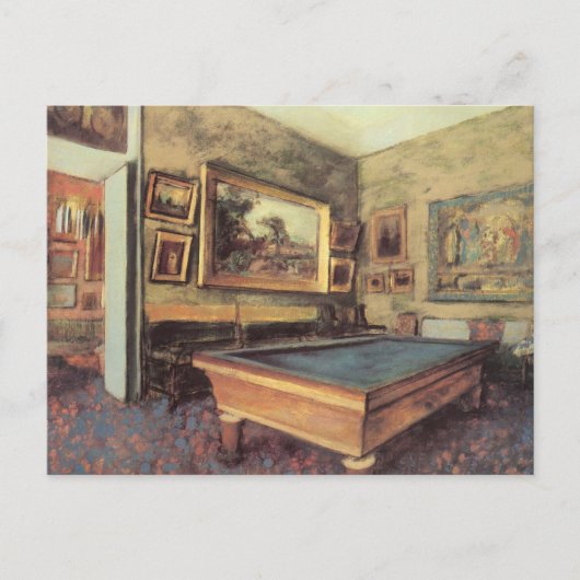 Der Billiardsaal in Menil Hubert von Edgar Degas Postkarte (Vorderseite)